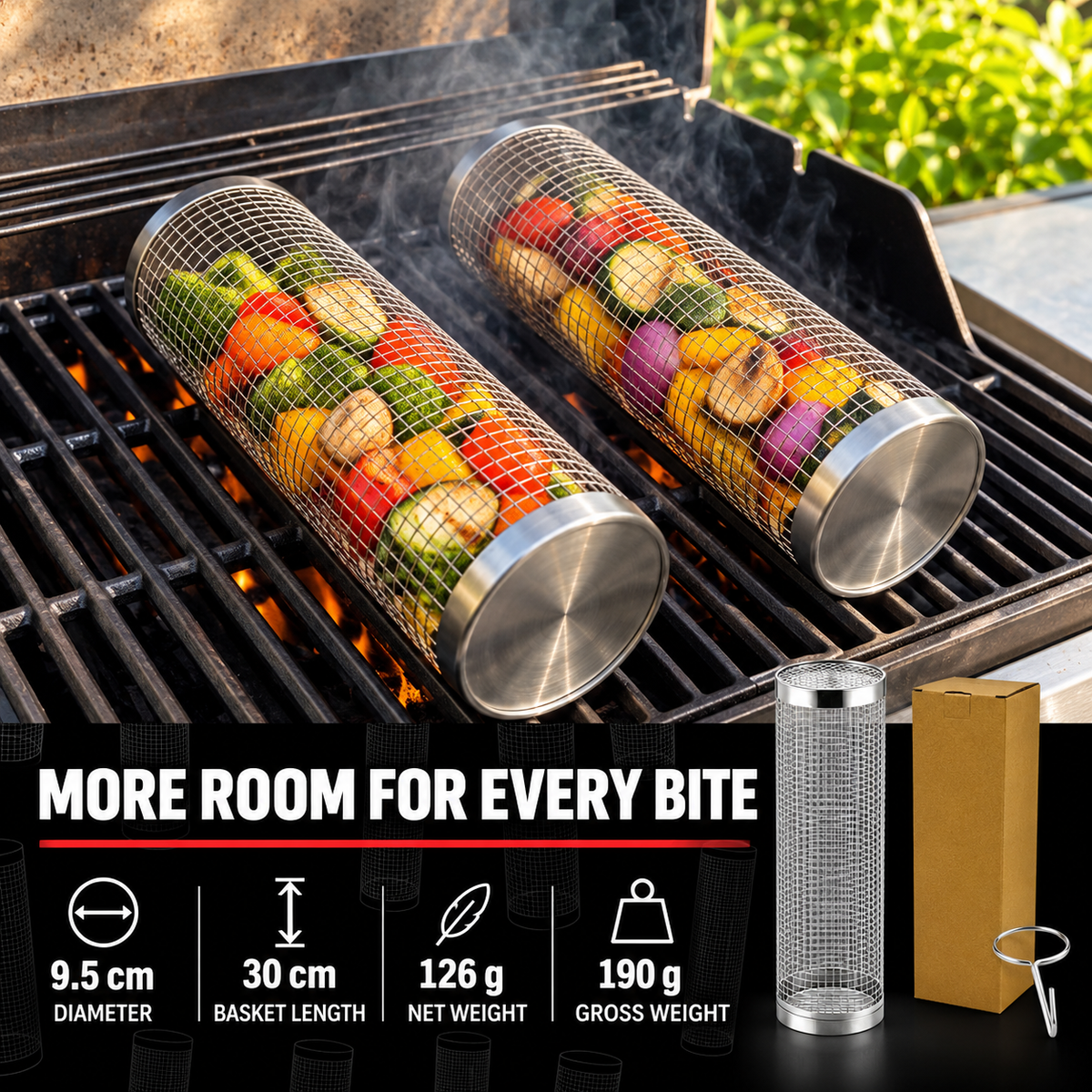 Rolling Grill Basket