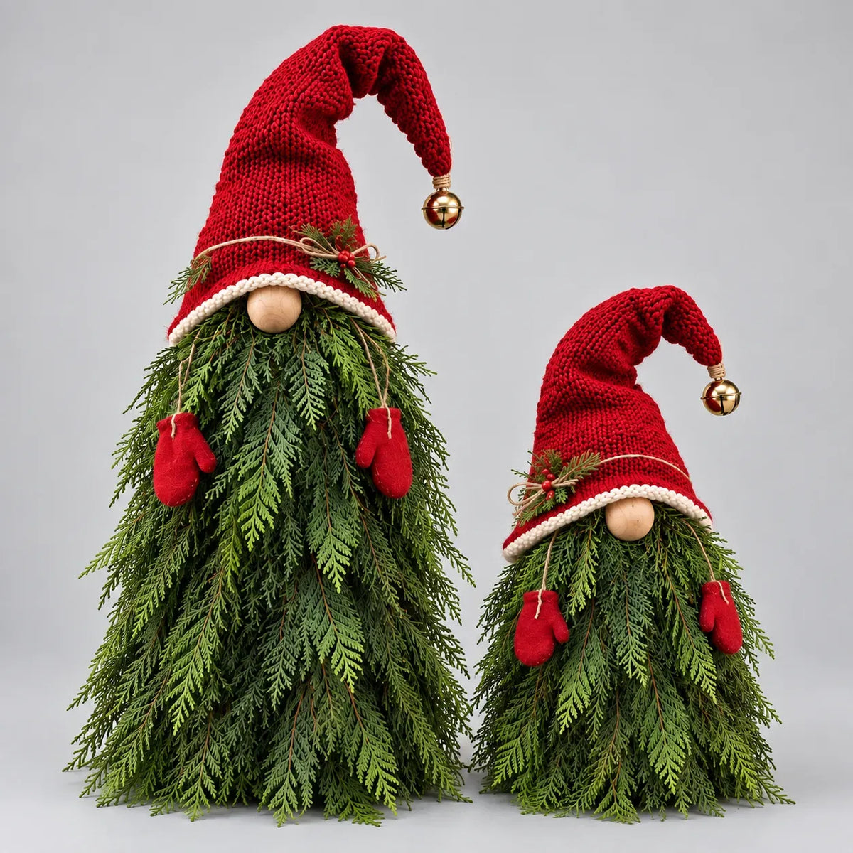 ๐ 2-Piece Winter Gnome Porch Decor Set โ Evergreen Beard Entryway Decorations