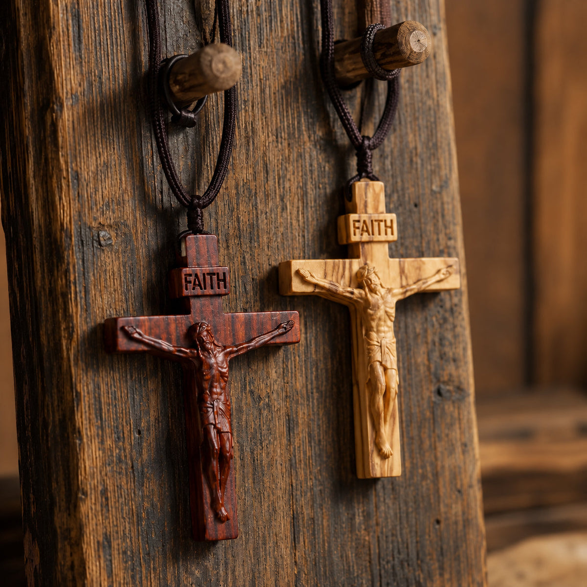 ✝️ Handmade Wooden Jesus Cross Necklace (✝️100% Handmade)