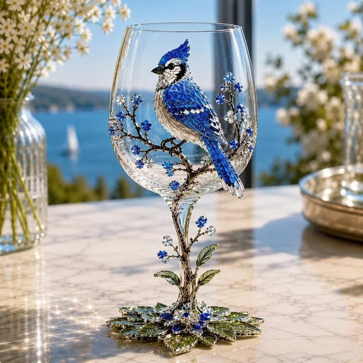 🦅 LIMITED TIME DEAL! Bald Eagle Decorative Goblet – Unique Eagle Bird Figurine Cup with Pinecone Details, Nature Inspired Home Decor & Collectible Gift