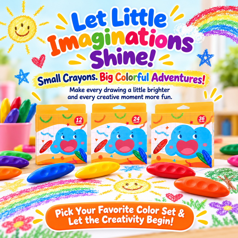 π¨ Easy-Grip Washable Peanut Crayons for Kids β 12/24/36 Colors