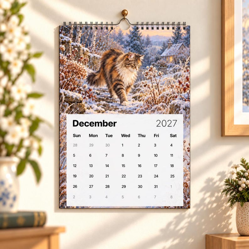 π 2027 Cottage Cats Wall Calendar