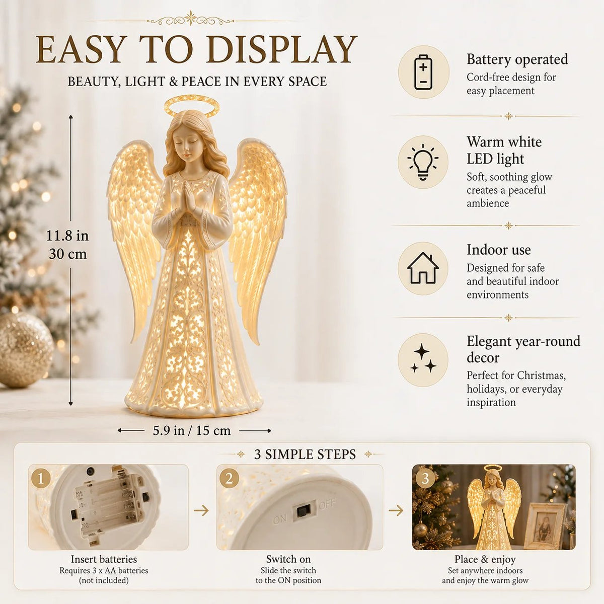 Angel Christmas Guardian Light โ A Symbol of Hope, Love & Protection