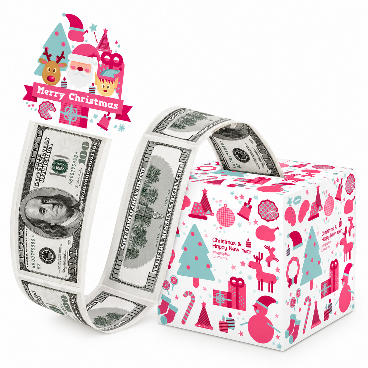 π΅π Christmas Money Pull Surprise Box 50 Fillable Pockets For Cash, Treats, Notes & More π