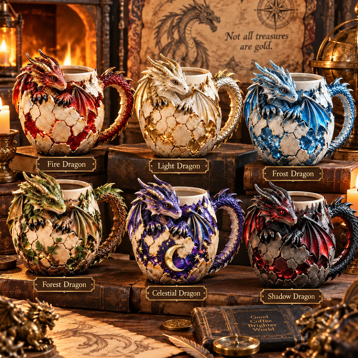 โณ Last Day 48% OFF โ ๐ Sculpted Dragon Mug Collection | 6 Fantasy Realm Designs with Raised 3D Dragon Details โ
