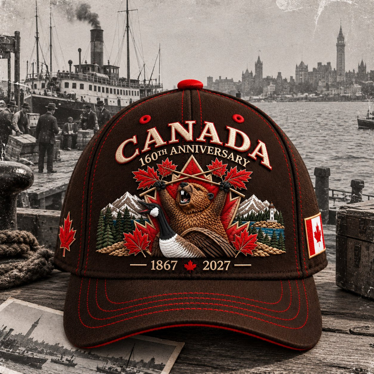 🔥LAST DAY 50% OFF - 🍁 Canada 160th Anniversary 1867–2027 – Premium Embroidered Heritage Cap100% Cotton • Detailed Embroidery • Comfortable Fit