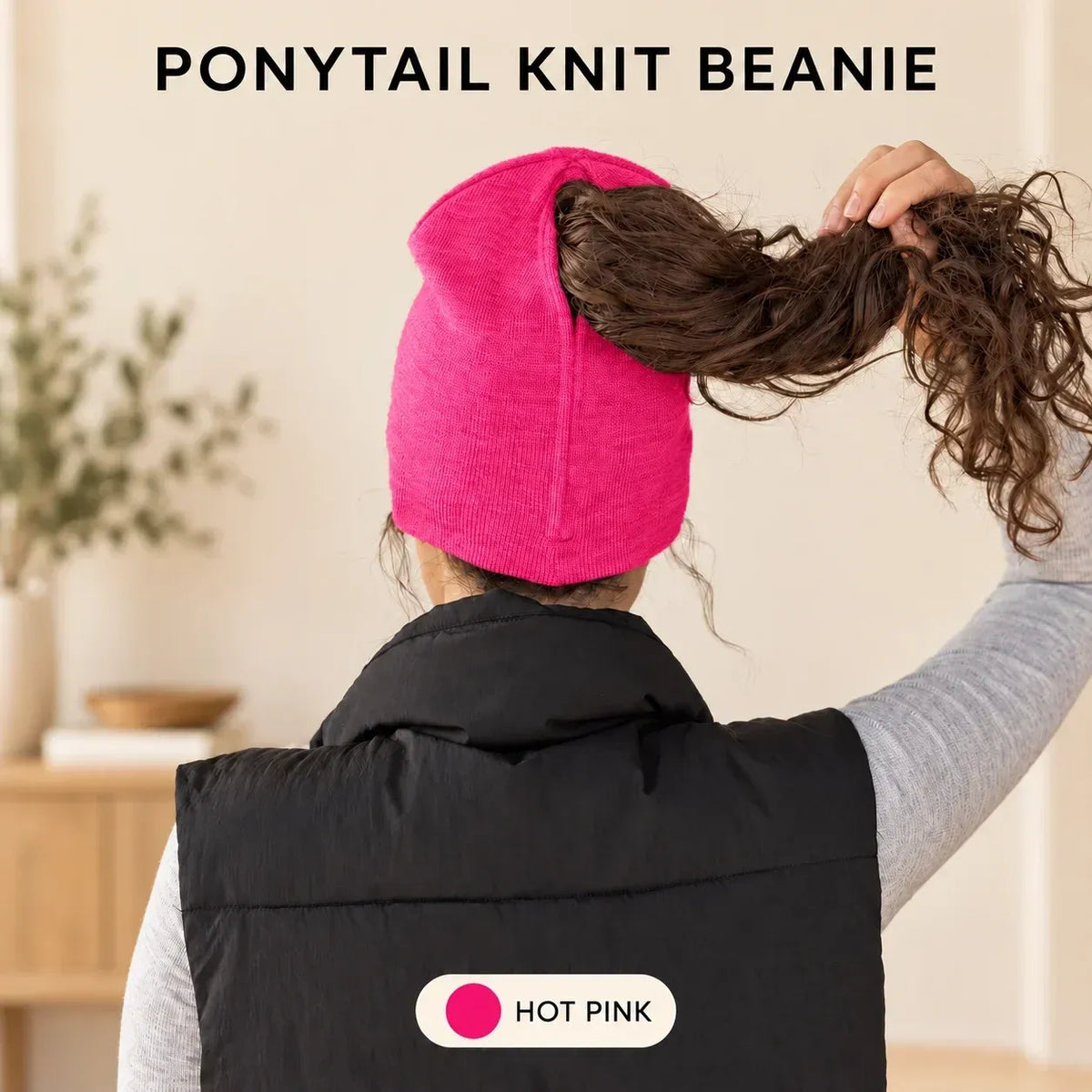 π§² Women's Magnetic Ponytail Beanie β Hat with Magnetic Hair Opening for Ponytails, Buns & Braids
