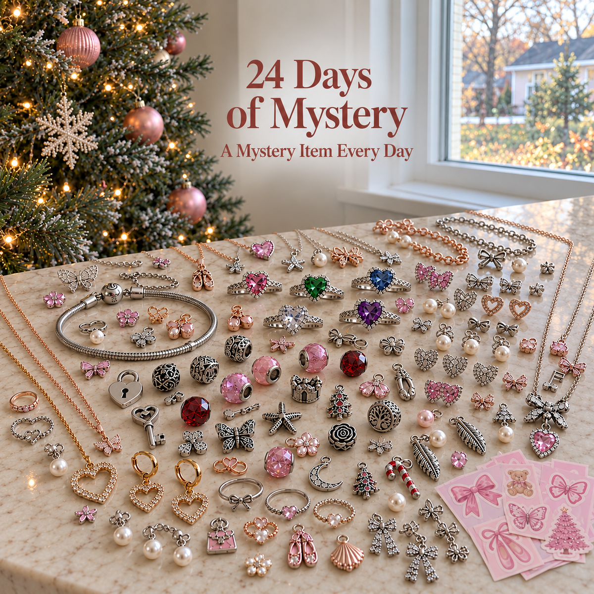 ๐ 24-Day Jewelry Advent Calendar โ Daily Mystery Charms & Holiday Surprises โจ๐
