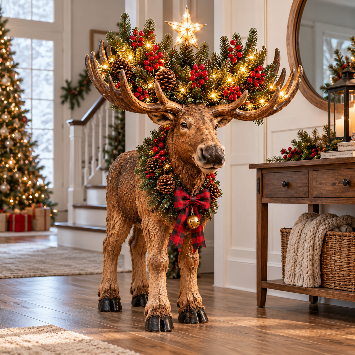 🎄 Woodland Christmas Moose™ – Lighted Holiday Decor