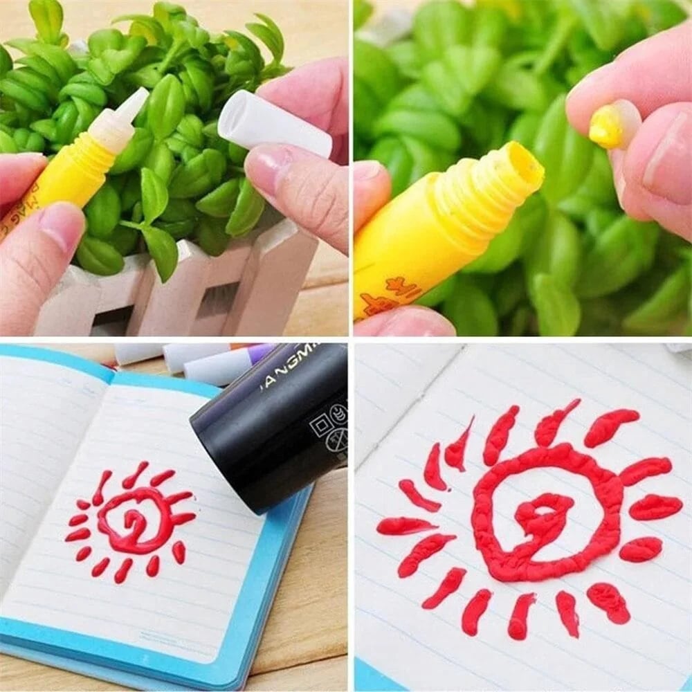 đ¨đPopcorn Pens, Magic Bubble Drawing Pens, DIY Puffy 3D Art Paint Markers for Kids