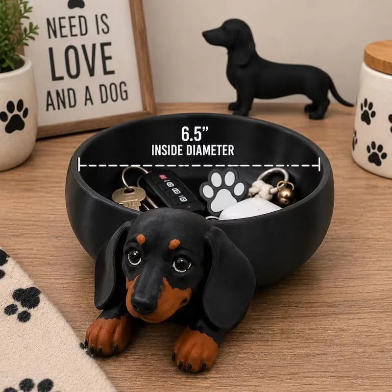 🐶🎁 Dachshund Catch-All Tray – Cute Storage for Keys, Jewelry & Everyday Essentials