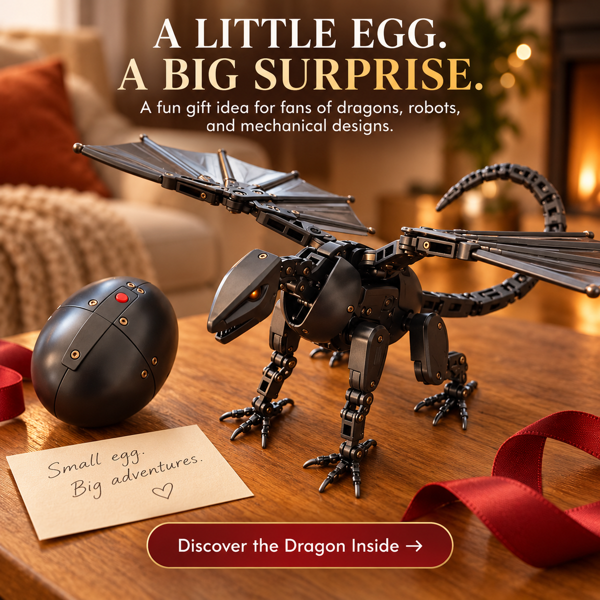 ๐ฅLAST DAY 49% OFF This Egg Transforms Into a Dragon ๐ โ 2-in-1 Mechanical Dragon Figure