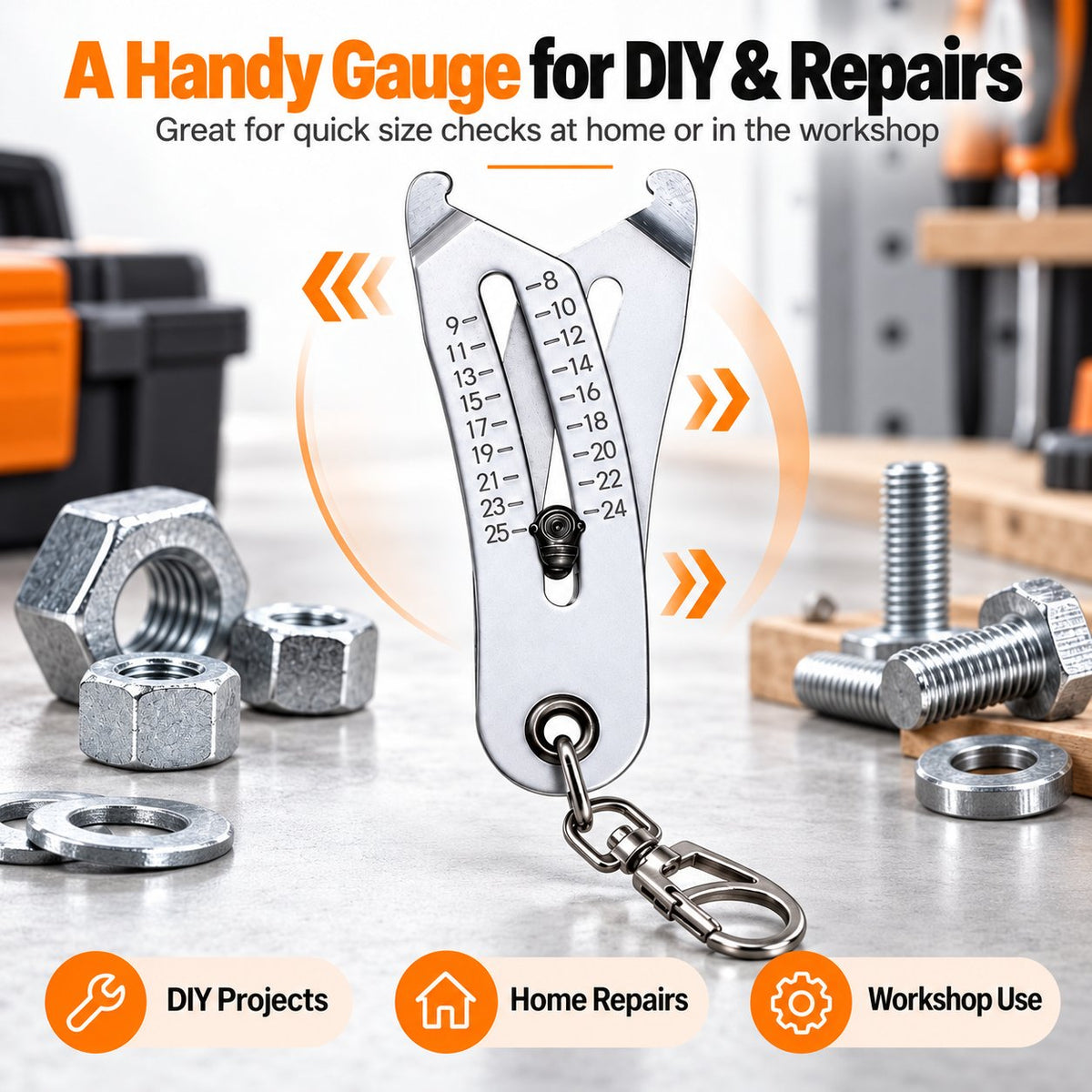 π―π§ Portable Nut & Bolt Size Gauge