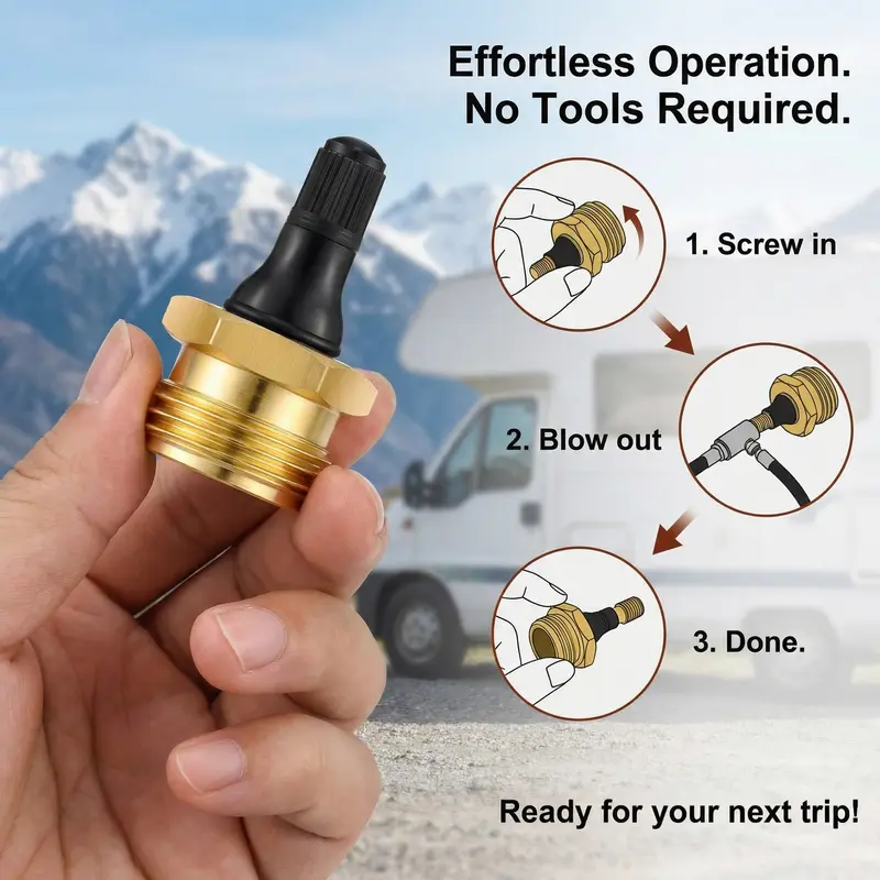 π₯2-Pcs Brass RV Blow Out Plugs with Drain Valve