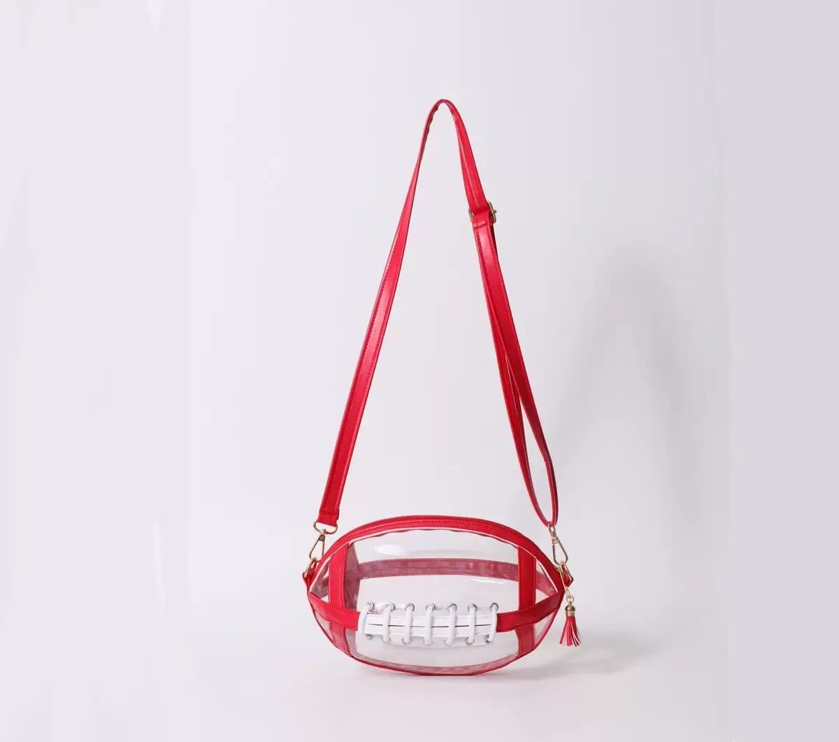 π Clear Football-Shaped Crossbody Bag β Game-Day Style Meets Everyday Convenience β¨