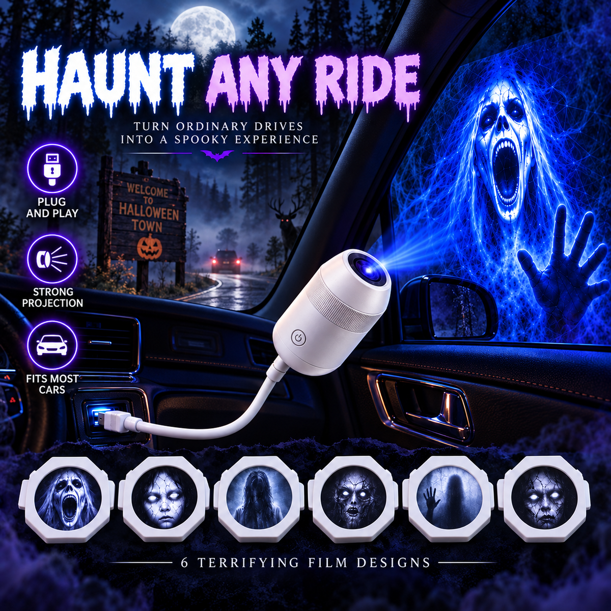 π π» Haunt Glow Halloween Window Projector-360Β° Adjustable Stand for Home Decor π