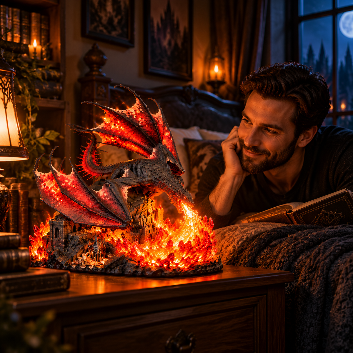 š„Last Day 49% OFF -š Dragon Realm Guardian⢠ā Epic Fantasy Dragon Fire Lamp
