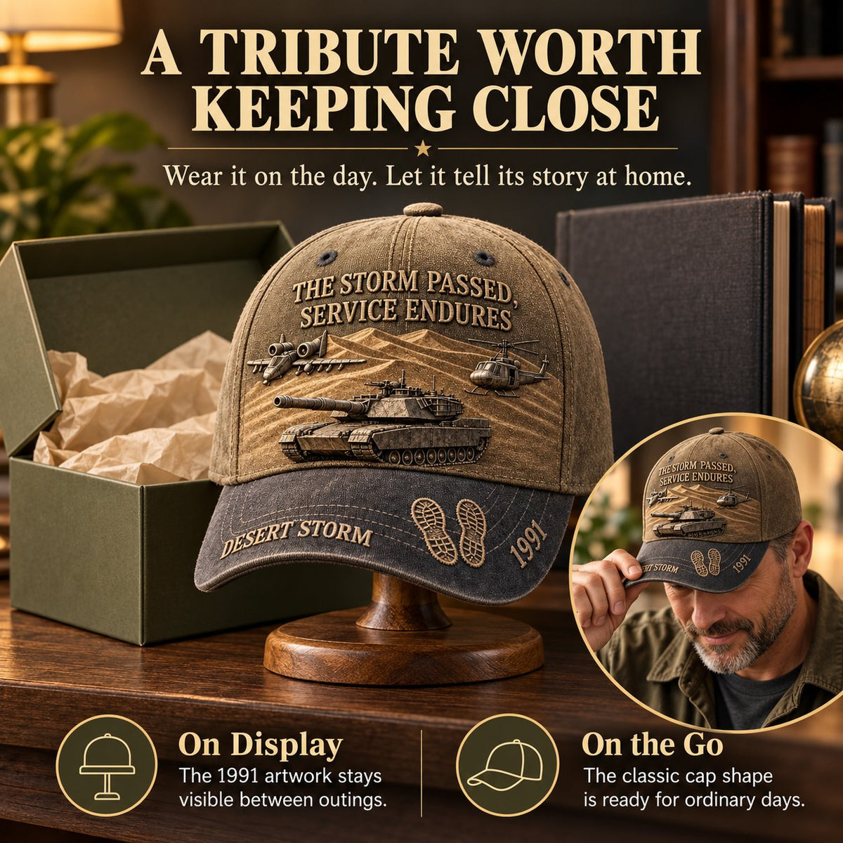 β³ Last Day 49% OFF β ποΈ Desert Storm 1991 Veteran Cap | Vintage Washed Military Tribute π§’