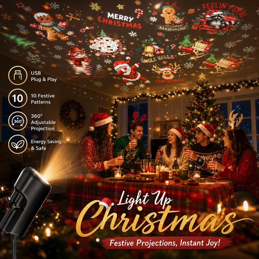 π―Plug-&-Play HD Star Projector: Halloween 6-Disc Set