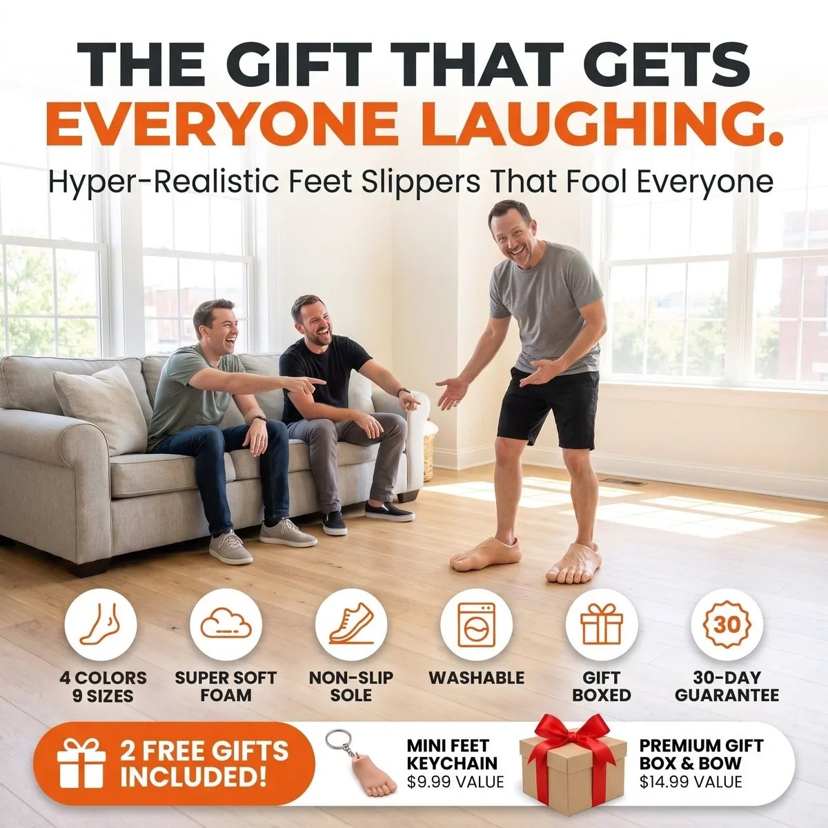 👣Barefoot Prank Slippers