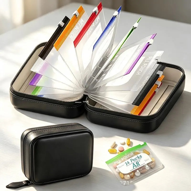 2-Week Pill Storage Binder đ â Portable Multi-Purpose Organizer Case