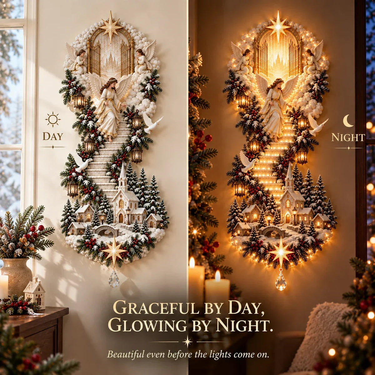 ✝️ Jesus Light Of Heaven Christmas Wall Hanging