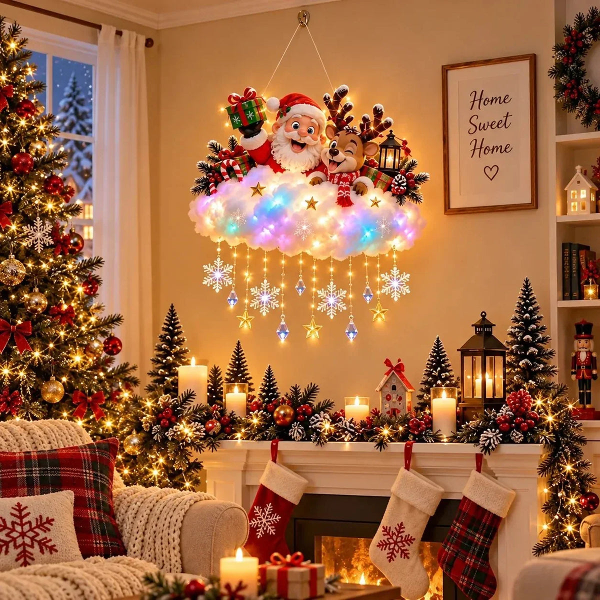 Magical Christmas Glow Cloud Wall Hanging