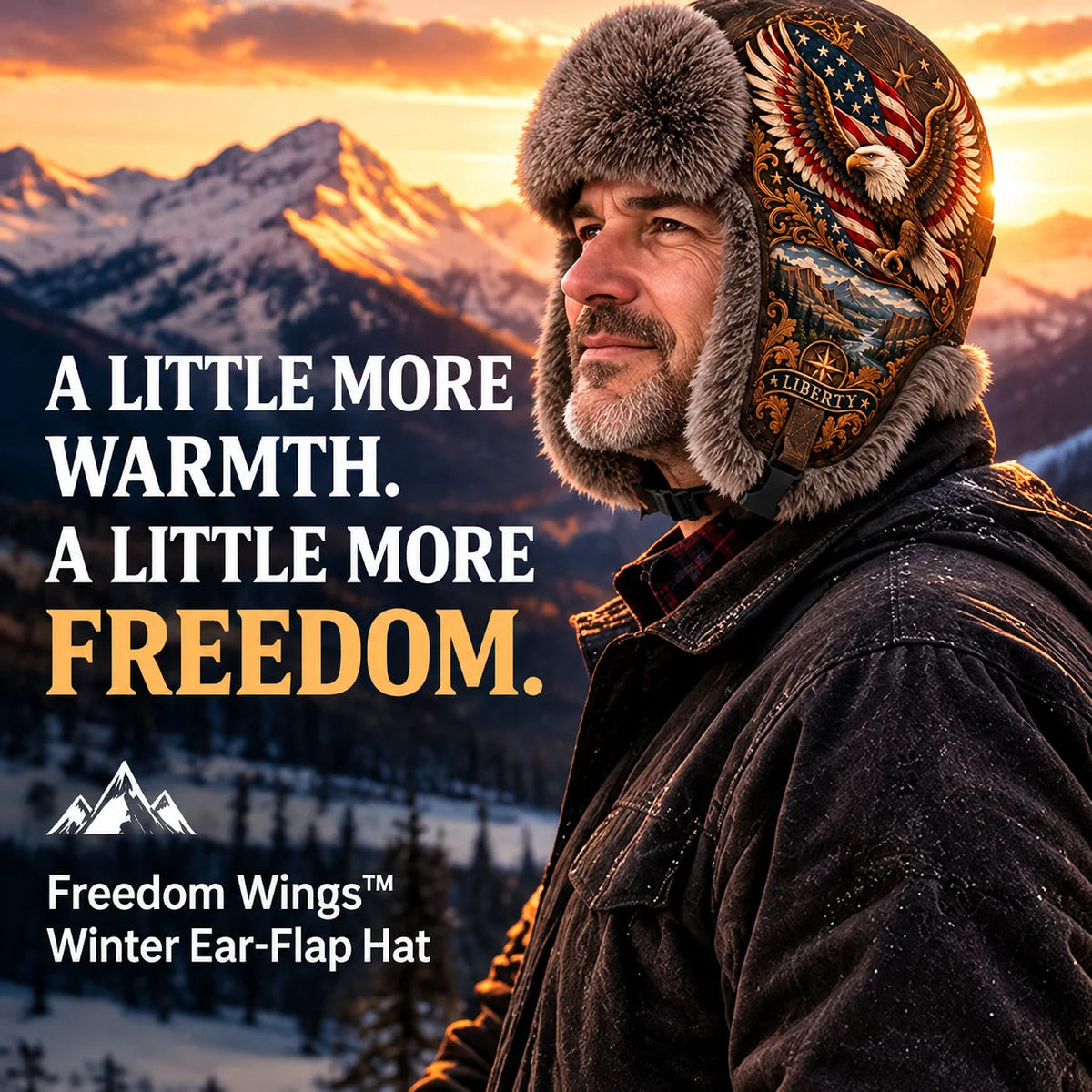 ⏳ Last Day 49% OFF – 🦅❄️'Wings of Freedom' Winter Ear-Flap Hat with Plush Lining