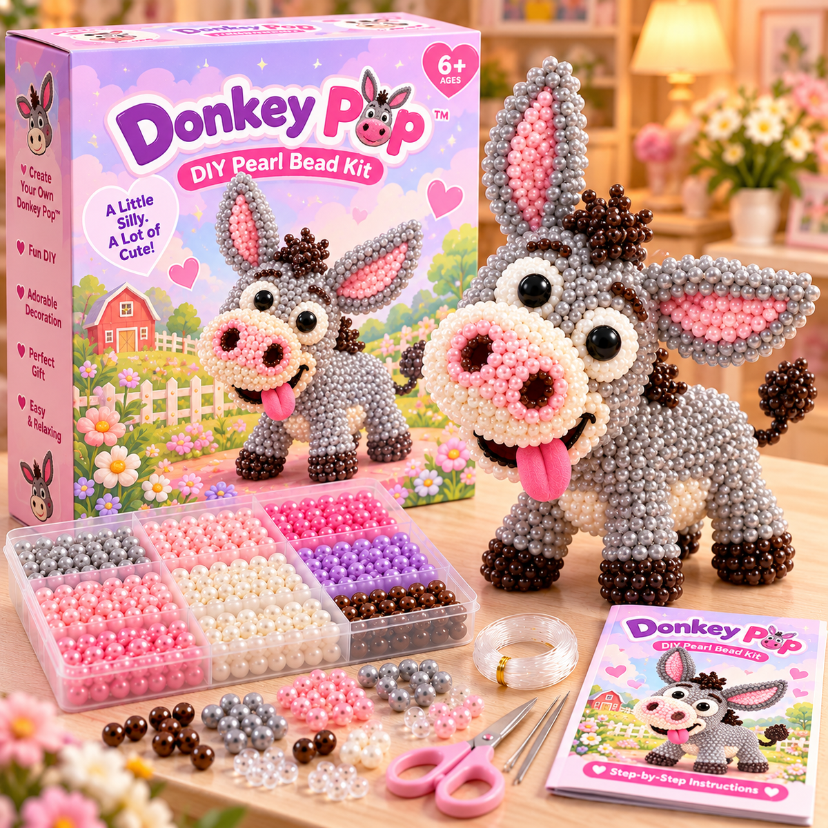 💖🐷 Pearl Oddballs™ – Funny 3D Animal Pearl Bead DIY Kit