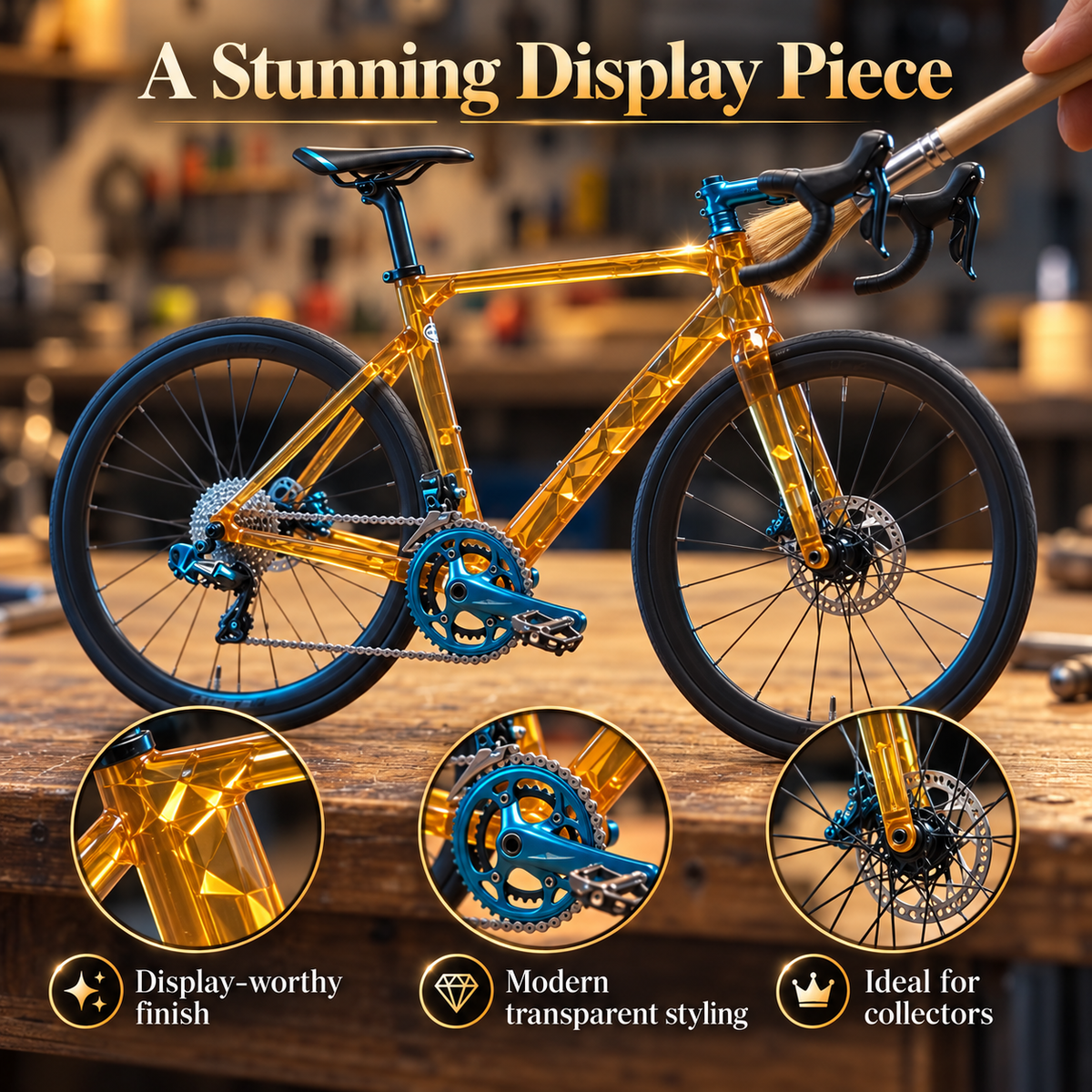 ππ΄ Transparent Mini Road Bike Model β DIY Assembly Kit & Desk Display