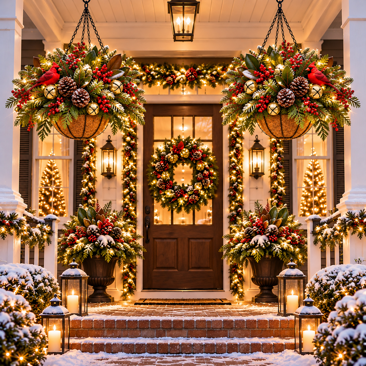 π Last Day 50% OFF π Pre-Lit Christmas Hanging Basket | Pre-lit, weather-resistant, and zero maintenance