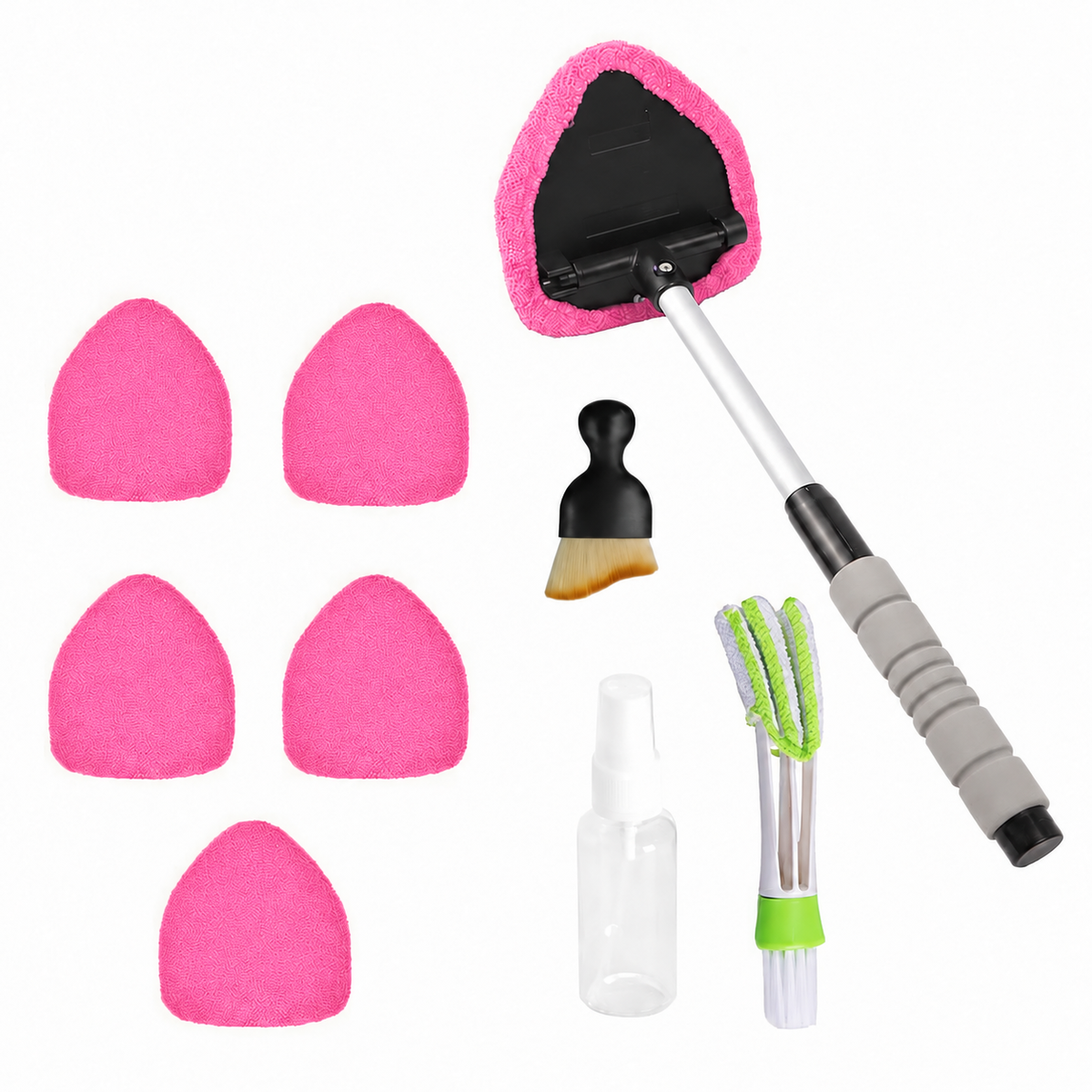 🚗9 PCS Car Window Cleaning Tool Kit - Easy Reach for Interior Glass