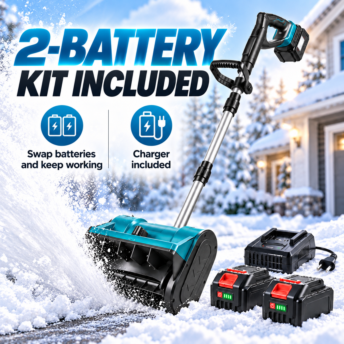π₯ Winter Sale β 21V Cordless Snow Shovel with 2 Batteries & Charger