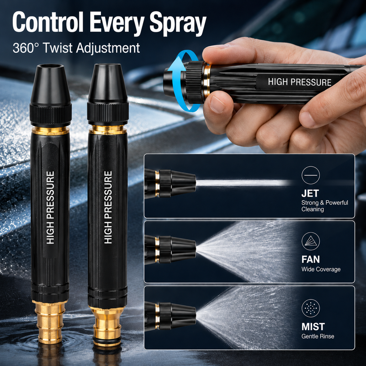 ๐ฅ๐ Last Day 55% OFF โ Powerful High-pressure Water Gun For Car Cleaning