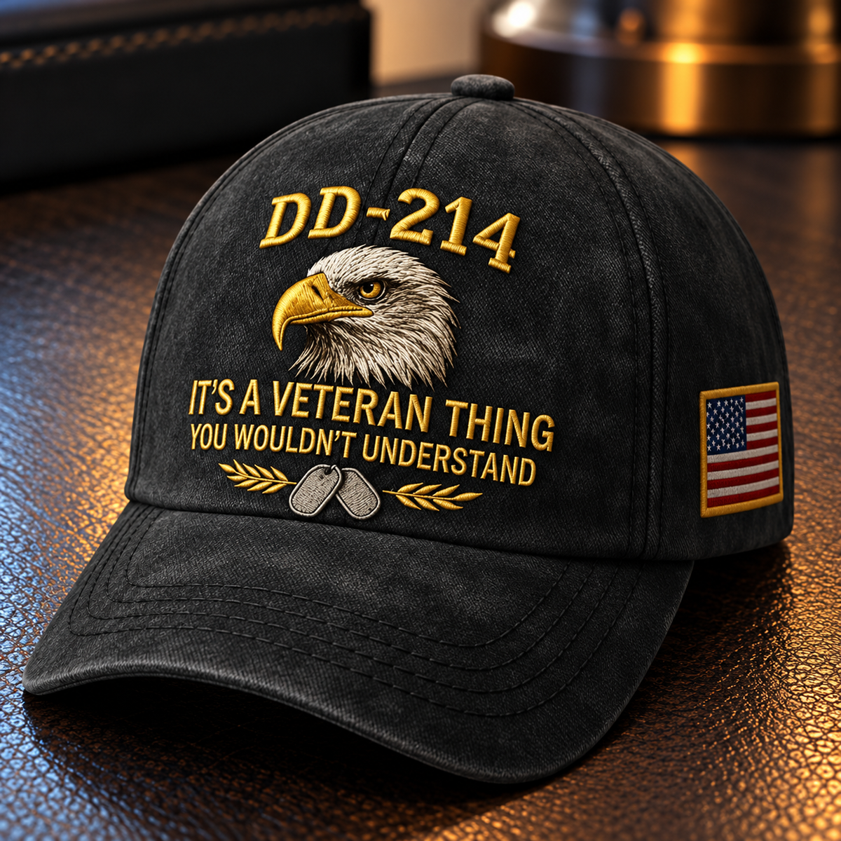 100% Handmade DD-214 Veteran Honor Embroidered Cap(๐๐ก๐๐ ๐๐ฆ๐ข๐ญ๐ก ๐๐๐ง๐๐ฆ๐๐๐ยฎ)