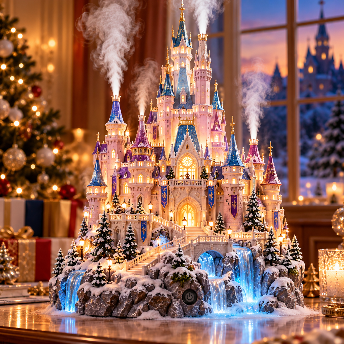 🔥Last day 50% OFF🏰 Fairytale Castle Humidifier – Glowing Mist Fantasy Decor ✨