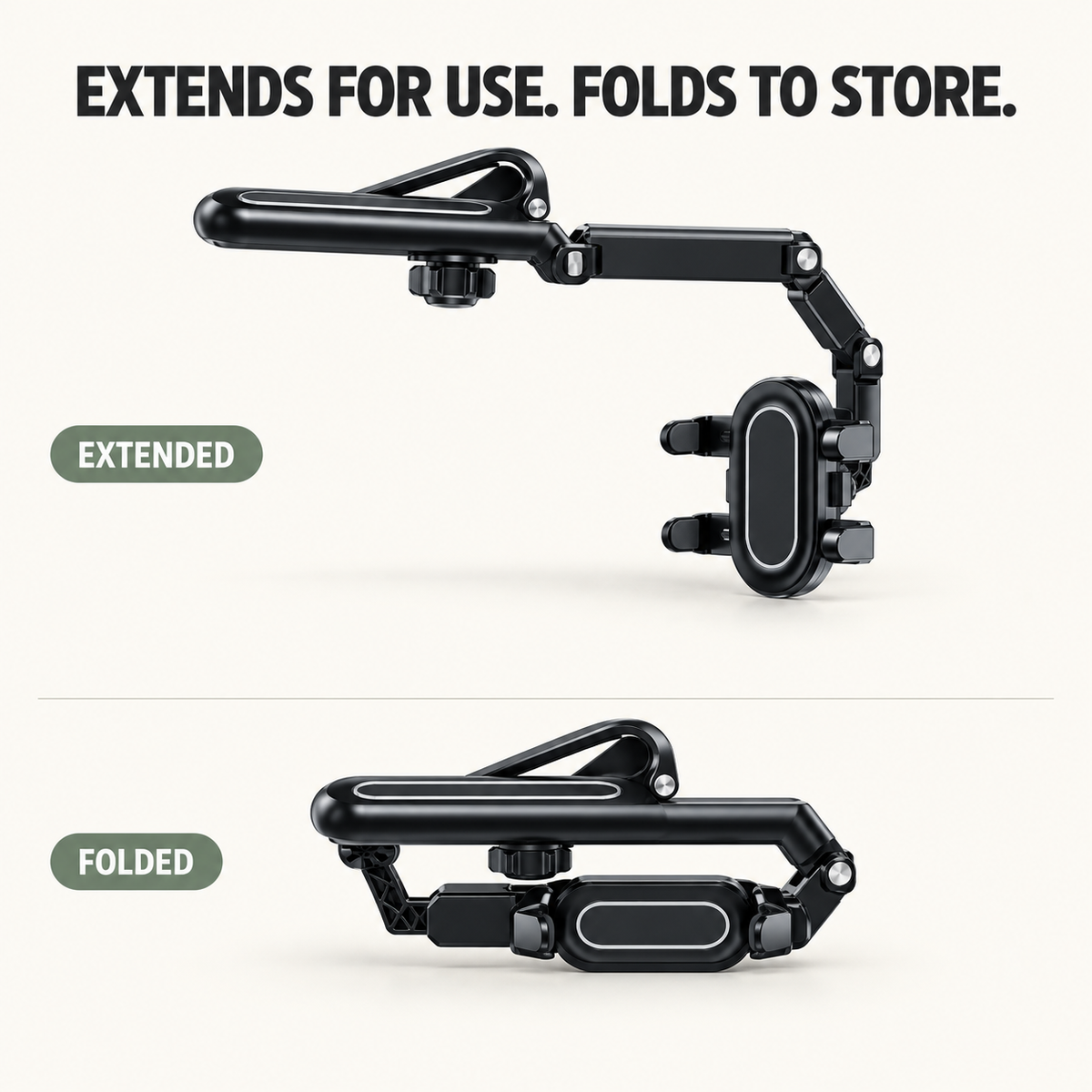 ๐ 360ยฐ Rotating Car Sun Visor Phone Holder โ Foldable & Adjustable Hands-Free Phone Mount