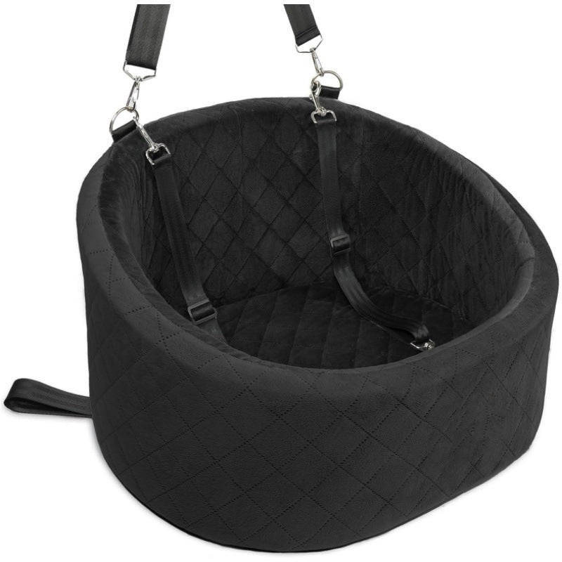 Elevated Dog Car Seat with Built-In Safety Harness