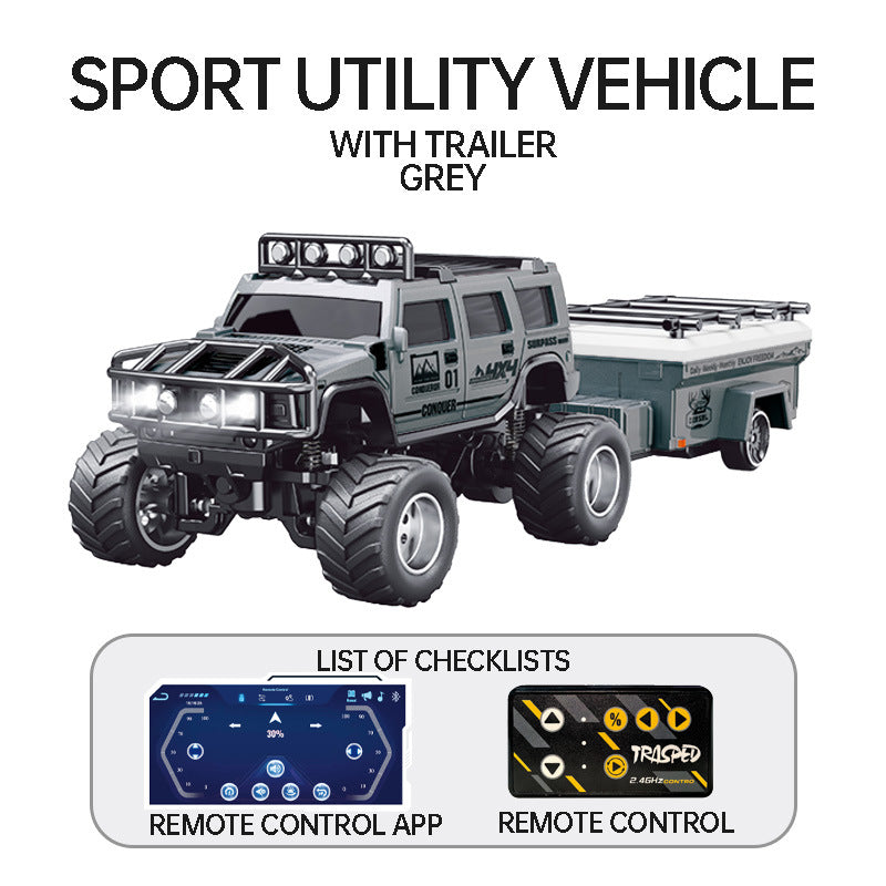 ๐ Mini RC Off-Road Truck โ 2.4GHz Remote Control SUV with LED Lights, Spring Suspension & USB Rechargeable Battery ๐