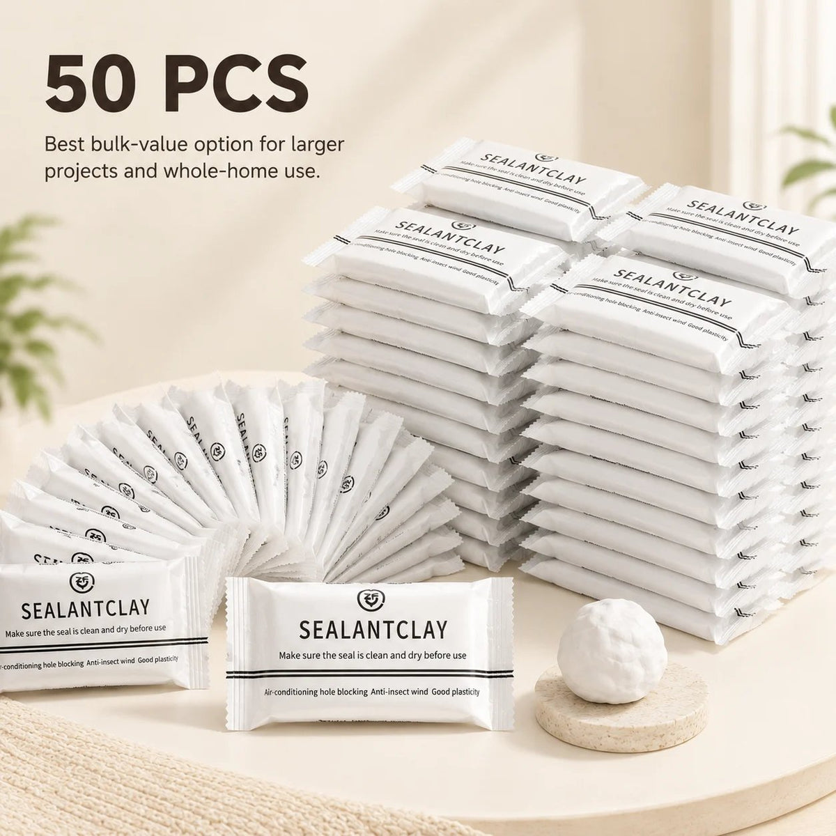 🧱 Moldable Sealant Clay | Non-Toxic Air Dry Gap Filler Blocks Drafts