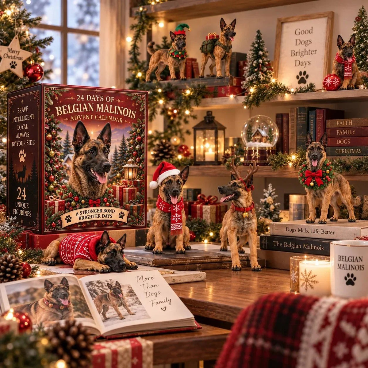 ππ Belgian Malinois Christmas Advent Calendar β 24 Unique Mini Dog Figurines