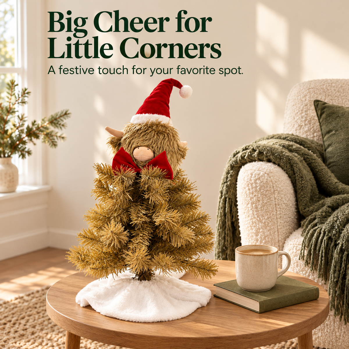 ๐๐ฎโจ Highland Cow Christmas Tree Decoration ๐
โค๏ธ๐ Cozy Rustic Holiday Tabletop Decor with Santa Hat & Red Bow ๐โ๏ธ๐ก