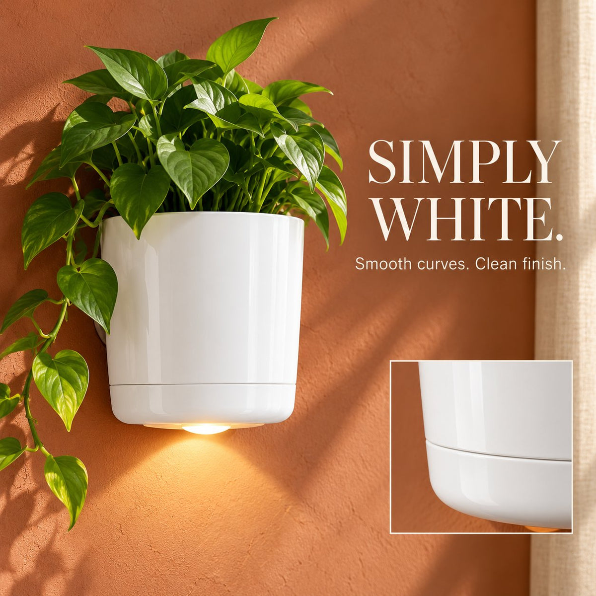 πΏβ¨ Turn a Blank Wall Into a Softly Glowing Greenery Spot β the White Wall-Mounted Planter Holds Your Favorite Herb