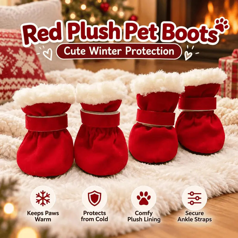 Soft Velvet Puppy Booties, Warm Non-Slip Paw Covers for Small Dogs πΎ