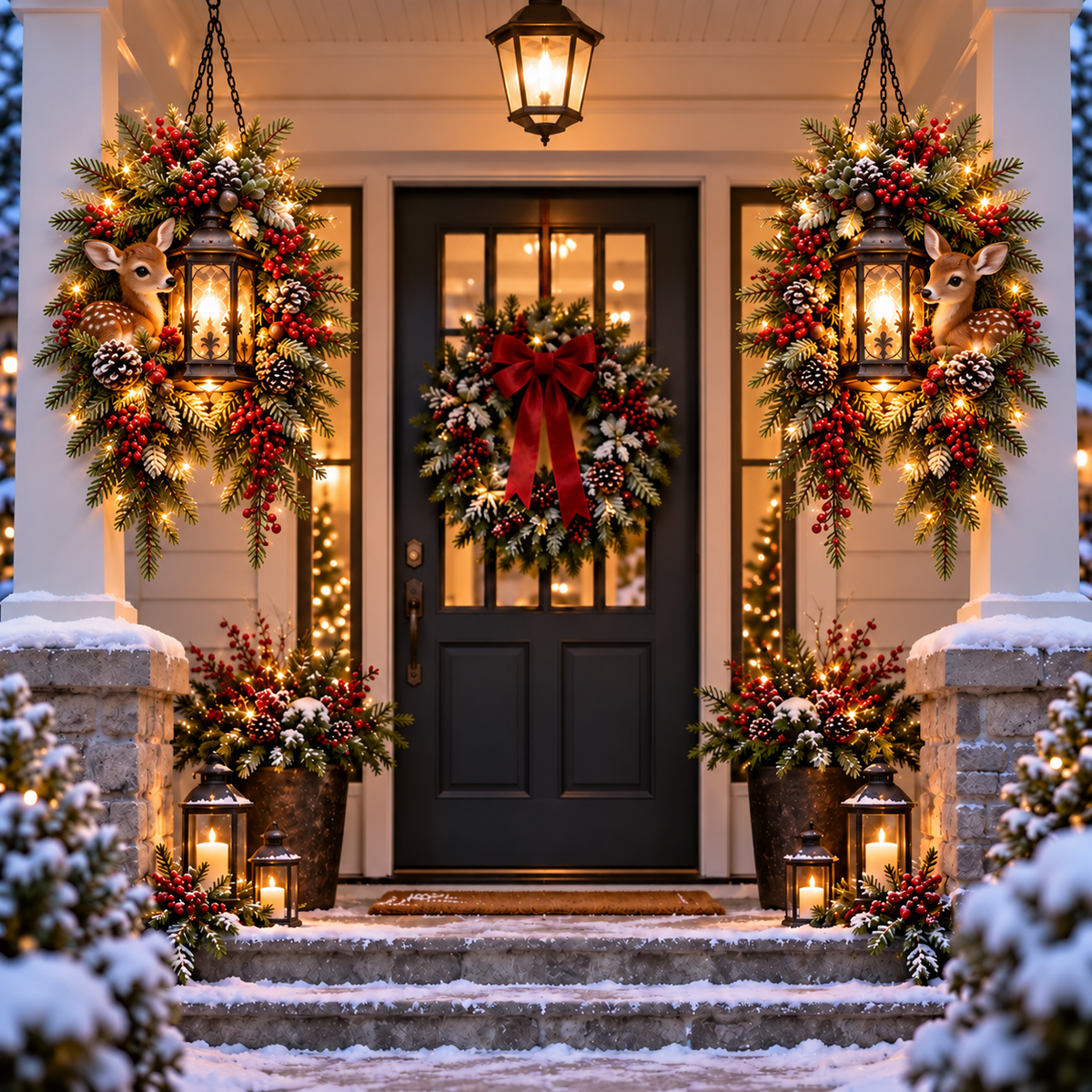๐ฅ LAST DAY 50% OFF ๐ฅ|๐ Christmas Porch Glowโข โ Pre-Lit Holiday Lantern & Evergreen Decor | 6 Festive Styles