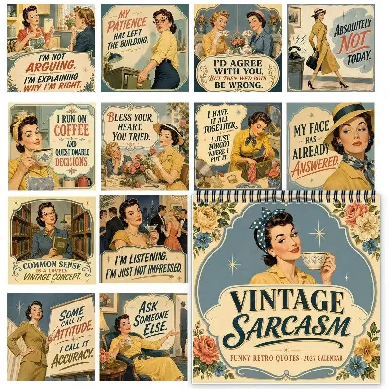π 2027 Retro Satirical Wall Calendar β 12 Months of Unfiltered Humor