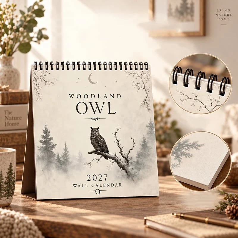 WOODLAND OWL 2027 WALL CALENDAR