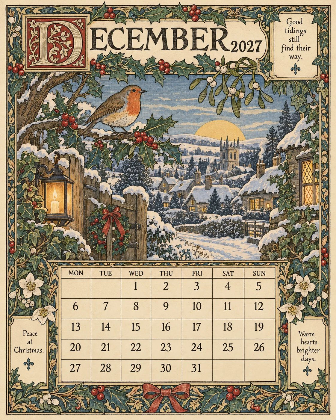 A Year in Britain 2027 β Vintage Storybook Wall Calendar