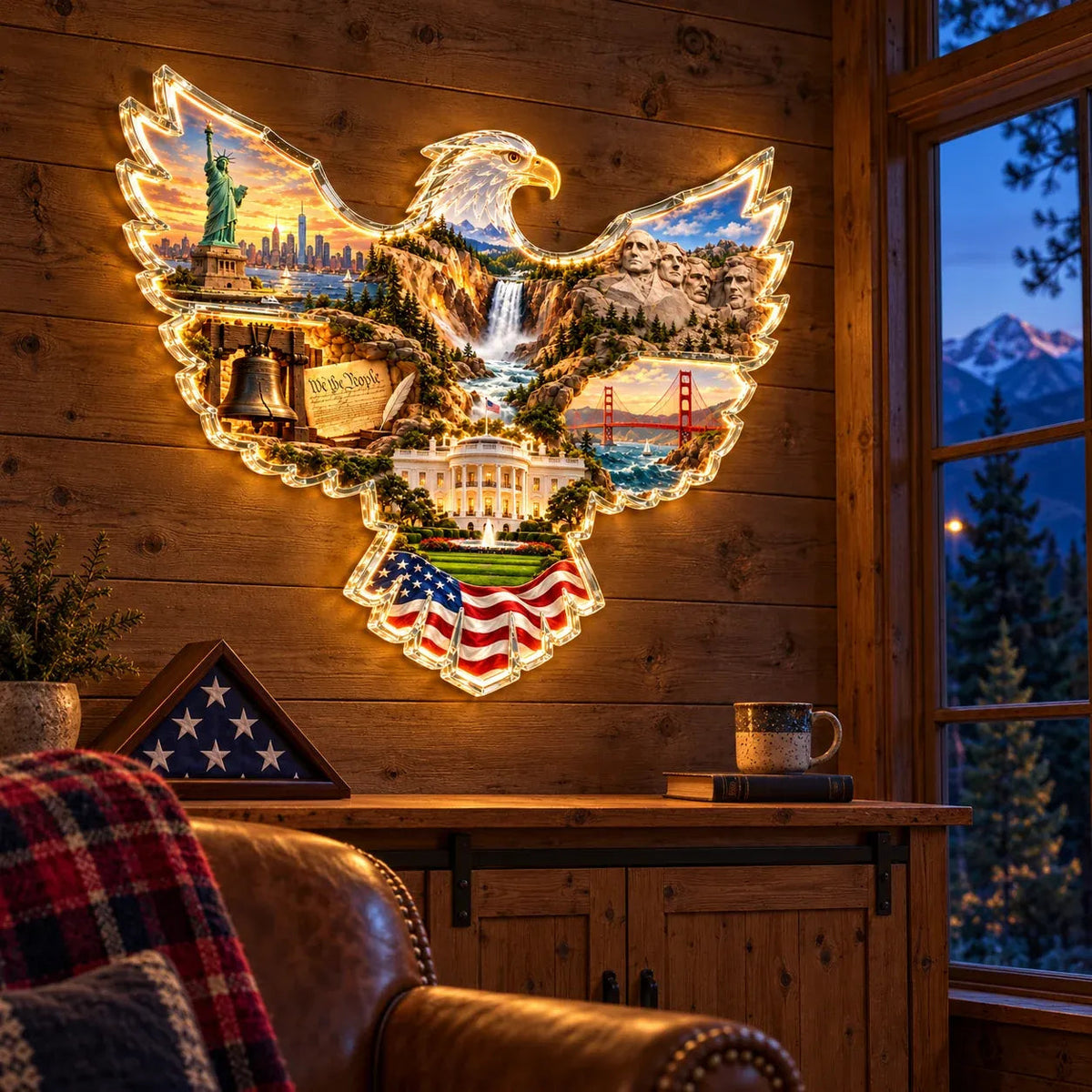 ๐ฆ
American Heritage Light-Up Eagle Wall Art โ 6 Iconic U.S. Landmarks ๐บ๐ธ
