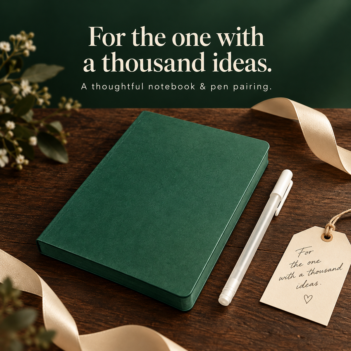Notebook and white gel pen gift inspiration